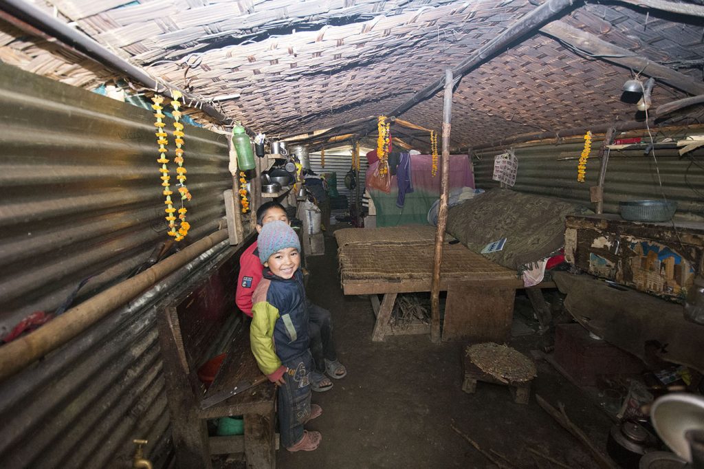 Canvas and bamboo shelter